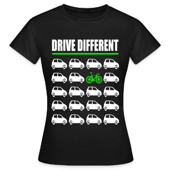 Vélo cycliste protection du climat protection de l'environnement - T-shirt Femme - noir - Devant - AI Model Female 172 dark (172cm)