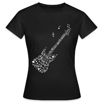 Nuty gitarowe, gitara, muzyka, koncert, festiwal - Koszulka damska - czarny - Przód - AI Model Female 172 dark (172cm)