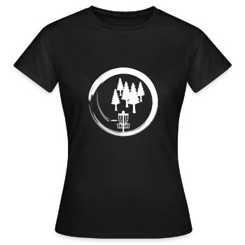 Frisbee Golf Discgolf Frisbee Panier Putter Cadeau - T-shirt Femme - noir - Devant - AI Model Female 172 dark (172cm)