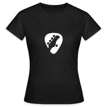 Bass E-Bass 5 Saiten Plektrum Metal Geschenk - Frauen T-Shirt - Schwarz - Vorne - AI Model Female 172 dark (172cm)