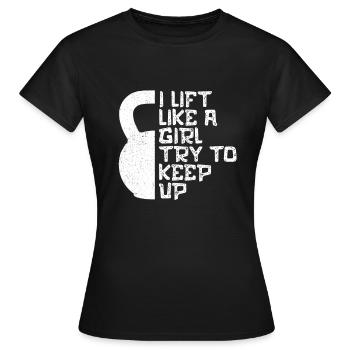 Kettlebell Kettleball Kugelhantel Fitness Geschenk - Frauen T-Shirt - Schwarz - Vorne - AI Model Female 172 dark (172cm)