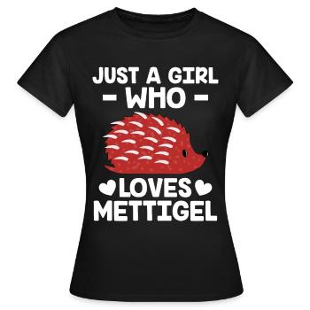 Mettigel Hackepeter Mett - Women's T-Shirt - black - Front - AI Model Female 172 dark (172cm)
