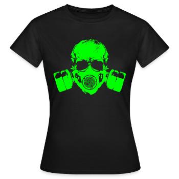 Pandemic Skull with Gas Mask - Women's T-Shirt - black - Front - AI Model Female 172 dark (172cm)