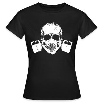 Pandemic Skull with Gas Mask - Women's T-Shirt - black - Front - AI Model Female 172 dark (172cm)