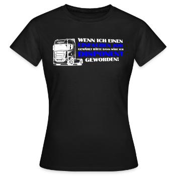 Trucker Brummi Fahrer Disponent Spruch Zugmaschine - Frauen T-Shirt - Schwarz - Vorne - AI Model Female 172 dark (172cm)