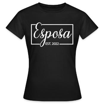 Esposa Est. 2022 Engagement Bridal Shower Wedding - Women's T-Shirt - black - Front - AI Model Female 172 dark (172cm)