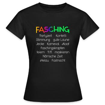 Faschingszeit - Partyzeit - Frauen T-Shirt - Schwarz - Vorne - AI Model Female 172 dark (172cm)