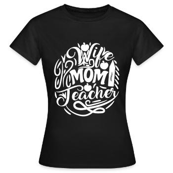Femme Maman Enseignante - T-shirt Femme - noir - Devant - AI Model Female 172 dark (172cm)