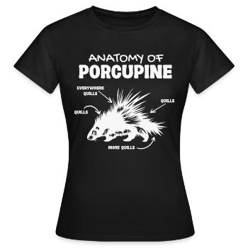 Anatomie Des Stachelschweins Naturliebhaber Stich - Frauen T-Shirt - Schwarz - Vorne - AI Model Female 172 dark (172cm)