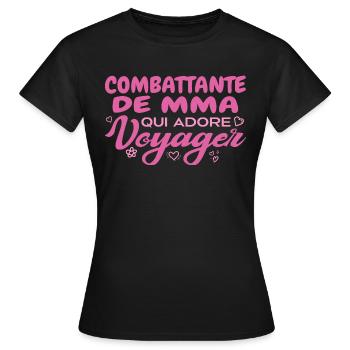 Leidenschaftlicher Weltenbummler und MMA-Kämpfer - Frauen T-Shirt - Schwarz - Vorne - AI Model Female 172 dark (172cm)