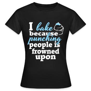 Bäcker backen - Frauen T-Shirt - Schwarz - Vorne - AI Model Female 172 dark (172cm)