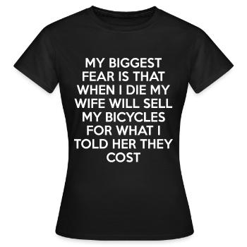 Vélo à vélo - T-shirt Femme - noir - Devant - AI Model Female 172 dark (172cm)