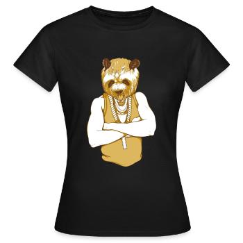 Gangster d'ours - T-shirt Femme - noir - Devant - AI Model Female 172 dark (172cm)