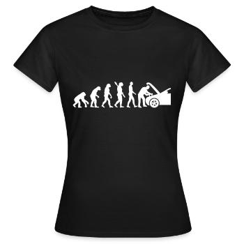 Evolution KfZ-Mechatroniker - Frauen T-Shirt - Schwarz - Vorne - AI Model Female 172 dark (172cm)