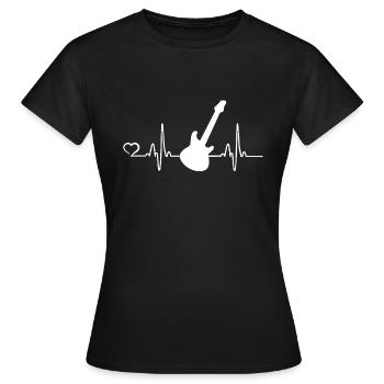 Guitare électrique - rythme cardiaque - T-shirt Femme - noir - Devant - AI Model Female 172 dark (172cm)