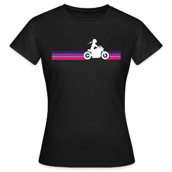 Motorcyclist Woman Chopper Biker In Biker Girl - Women's T-Shirt - black - Front - AI Model Female 172 dark (172cm)