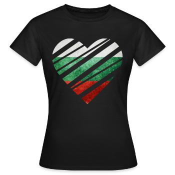 Bulgaria Heart - T-shirt Femme - noir - Devant - AI Model Female 172 dark (172cm)