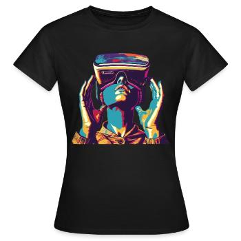Réalité virtuelle - Immergez-vous dans un - T-shirt Femme - noir - Devant - AI Model Female 172 dark (172cm)