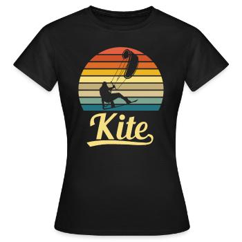 Kitesurfen Kite Kitesurfer Wassersport - Frauen T-Shirt - Schwarz - Vorne - AI Model Female 172 dark (172cm)
