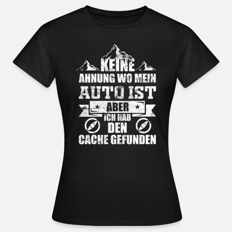 Geocaching Cache - Frauen T-Shirt - Schwarz