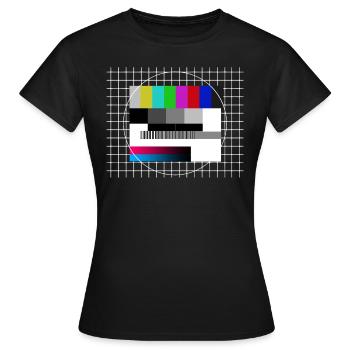 Testbild Retro 80er Jahre Kostüm - Frauen T-Shirt - Schwarz - Vorne - AI Model Female 172 dark (172cm)