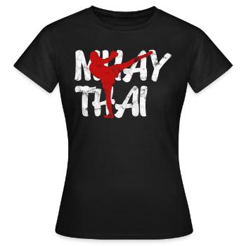 Muay Thai Kampfkunst - Frauen T-Shirt - Schwarz - Vorne - AI Model Female 172 dark (172cm)
