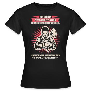 Straßenbauer - Frauen T-Shirt - Schwarz - Vorne - AI Model Female 172 dark (172cm)