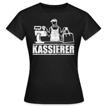 Kassierer Kasse Kostüm - Frauen T-Shirt - Schwarz - Vorne - AI Model Female 172 dark (172cm)