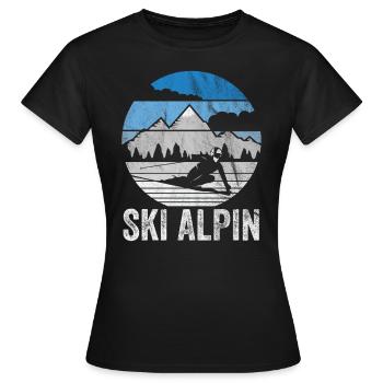 Ski alpin sports d'hiver - T-shirt Femme - noir - Devant - AI Model Female 172 dark (172cm)