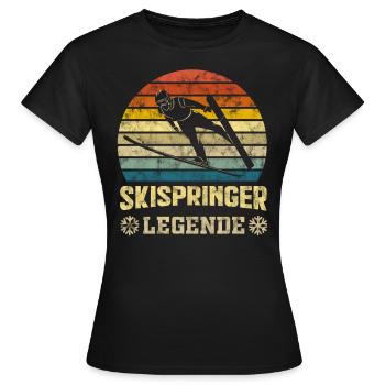 Skispringen Skispringer Winter Sport - Frauen T-Shirt - Schwarz - Vorne - AI Model Female 172 dark (172cm)