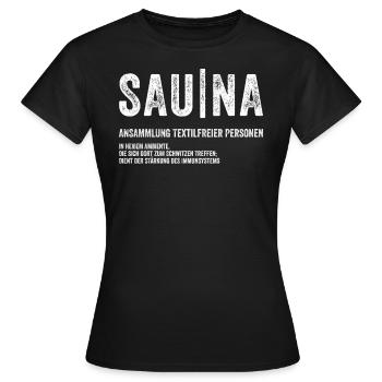 Sauna Entspannung - Frauen T-Shirt - Schwarz - Vorne - AI Model Female 172 dark (172cm)