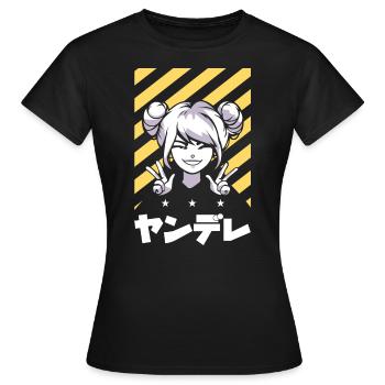 Anime Otaku Zeichentrick - Frauen T-Shirt - Schwarz - Vorne - AI Model Female 172 dark (172cm)