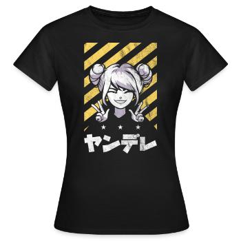 Anime Otaku - T-shirt Femme - noir - Devant - AI Model Female 172 dark (172cm)