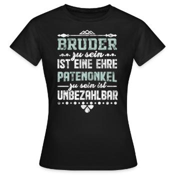 Patenonkel Bruder Taufe Geschenk - Frauen T-Shirt - Schwarz - Vorne - AI Model Female 172 dark (172cm)