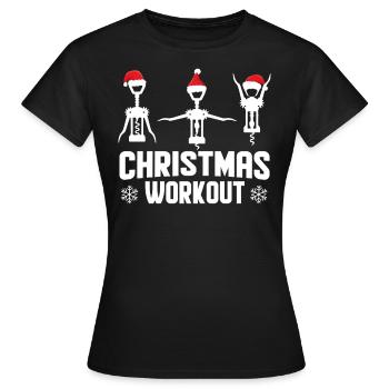 Christmas workout - Women's T-Shirt - black - Front - AI Model Female 172 dark (172cm)