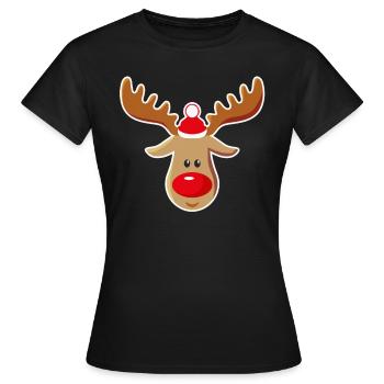 Cadeau de Noël Rudolf avec Rennes - T-shirt Femme - noir - Devant - AI Model Female 172 dark (172cm)