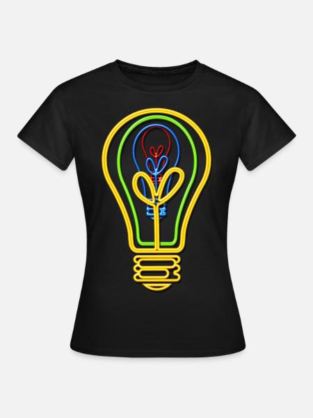 Neonröhre fluoreszierende Farben - Frauen T-Shirt - Schwarz