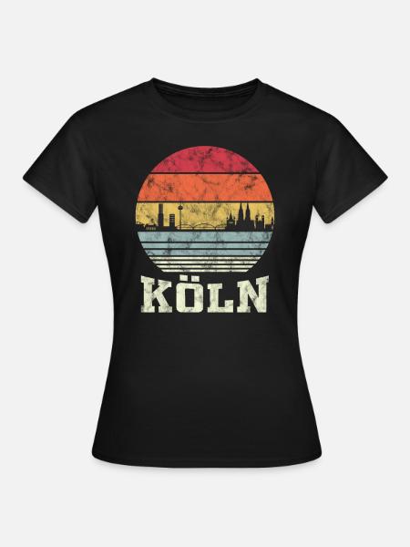 Köln Retro Vintage - Frauen T-Shirt - Schwarz