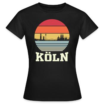 Köln Skyline Kölner Dom Geschenkidee - Frauen T-Shirt - Schwarz - Vorne - AI Model Female 172 dark (172cm)