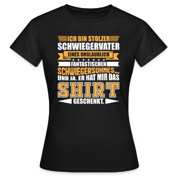 Schwiegersohn & Schwiegervater - Frauen T-Shirt - Schwarz - Vorne - AI Model Female 172 dark (172cm)