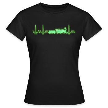 Model maker locomotive train railroad heartbeat - Women's T-Shirt - black - Front - AI Model Female 172 dark (172cm)