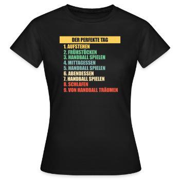 Handball EM Europameisterschaft Geschenk - Frauen T-Shirt - Schwarz - Vorne - AI Model Female 172 dark (172cm)