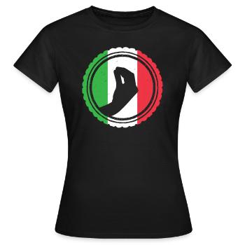 Italie drapeau italien geste geste de la main - T-shirt Femme - noir - Devant - AI Model Female 172 dark (172cm)