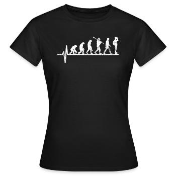 Bird watchers evolution - Women's T-Shirt - black - Front - AI Model Female 172 dark (172cm)
