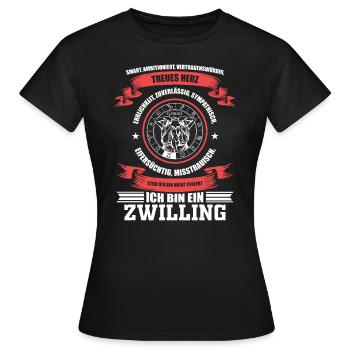 Sternzeichen Zwillinge Horoskop - Frauen T-Shirt - Schwarz - Vorne - AI Model Female 172 dark (172cm)