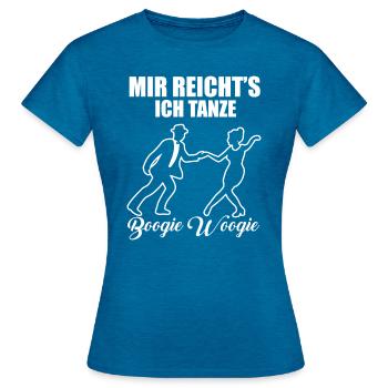 Boogie Woogie Tanzen Tänzer Geschenk - Frauen T-Shirt - Antikblaues Saphir meliert - Vorne - AI Model Female 172 dark (172cm)