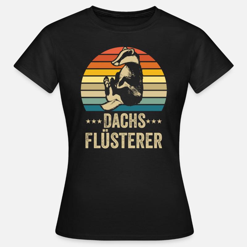 Dachs Flüsterer Retro Geschenk - Frauen T-Shirt - Schwarz