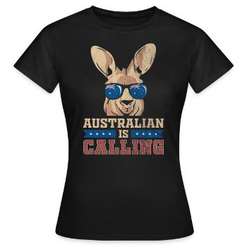 Känguru Australien Tier Outback Geschenkidee - Frauen T-Shirt - Schwarz - Vorne - AI Model Female 172 dark (172cm)