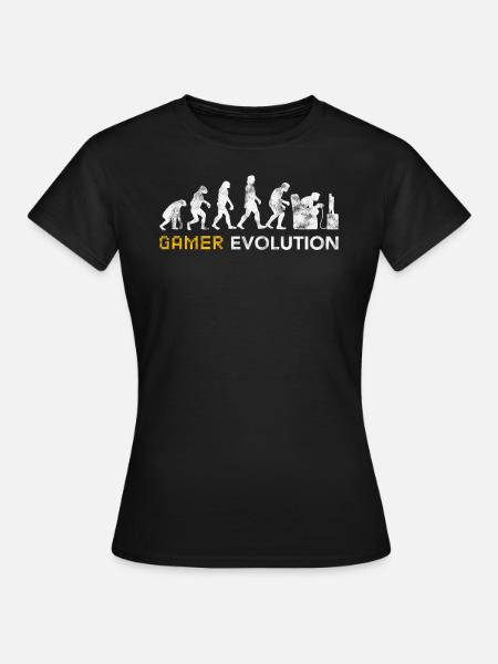 Gamer Evolution Vintage Geschenk - Frauen T-Shirt - Schwarz