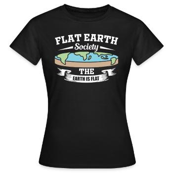 Flat Earth Society Flat-Earther gift - Women's T-Shirt - black - Front - AI Model Female 172 dark (172cm)